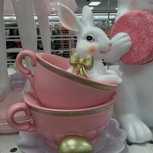 Pink and Gold Bunny Teacup Set